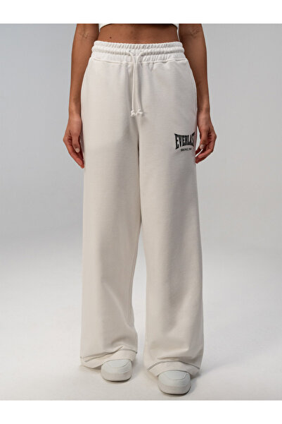 EVERLAST بنطلون رياضي نسائي أبيض كبير الحجم من مجموعة دوت كوليكشن