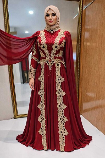 Zülal Kırmızı Şifon Bindallı
