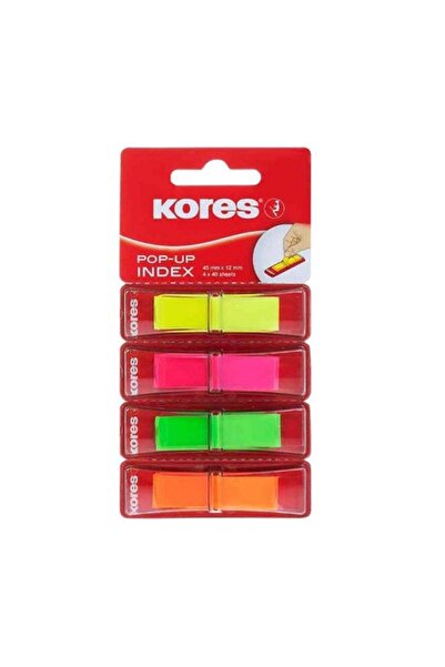 kores Tabele index din plastic 12 x 45 mm 4 culori x 40 coli