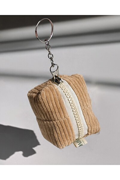 Roomiq Handmade Bitter Brown Velvet Mini Bag Charm, Keychain Offcut Collectio...
