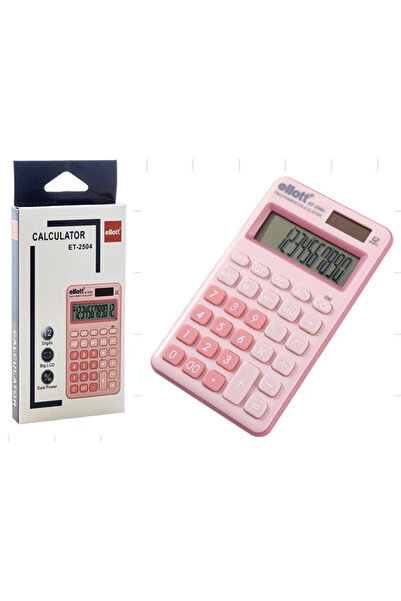 ellott آلة حاسبة مكتبية مكونة من 12 رقمًا بشاشة LCD كبيرة ومصدر طاقة مزدوج - ...