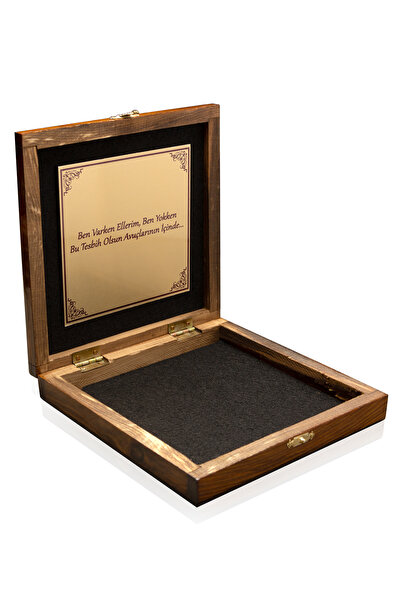 OTTOTESBİH Premium Kare Ahşap Hediye Kutusu 18x18cm