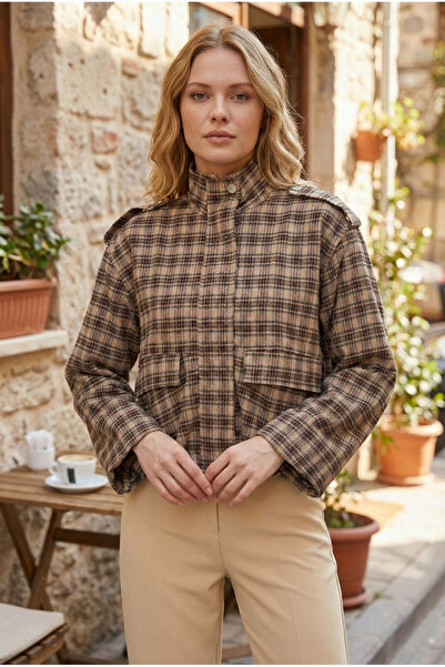 azragül giyim Plaid Patterned Seasonal Jacket