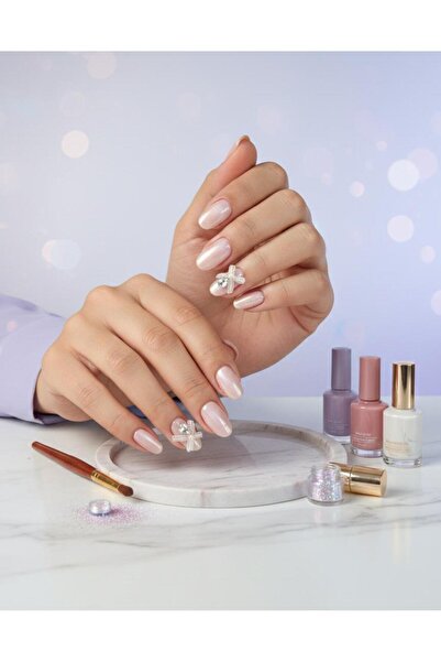 MİNA BEAUTY Cat Eyes Yansımalı Taşlı Ve Fiyonk Detaylı 12 ' Li Şık Takma Tırn...