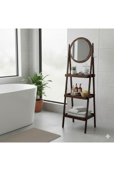 EVISTAR 3-shelf storage organizer with mirror, made of high-quality Turkish w...