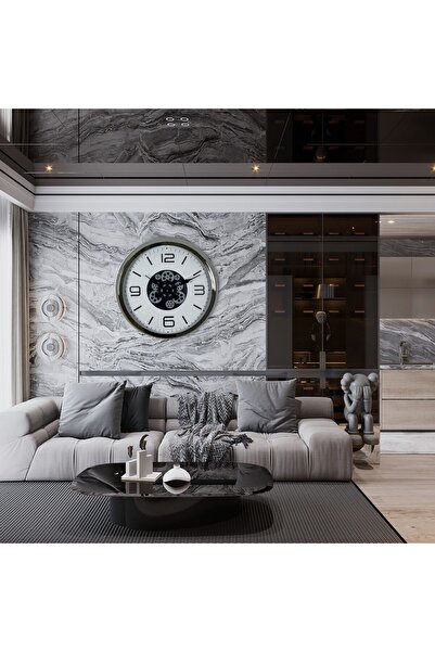 Leyaton Chrome Modern 60 cm Wheel Wall Clock Lwlhm-Ytrs345