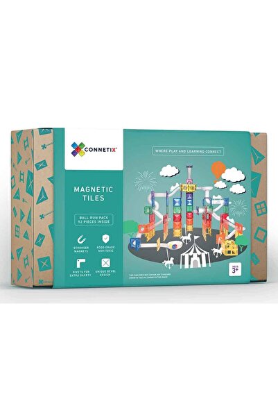 Connetix Magnetic construction set with ball circuits, Magnetic Tiles, Ball R...