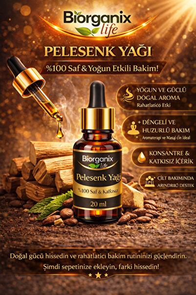 BİORGANİX Life Pelesenk Yağı 20 ml – %100 Saf & Yoğun Doğal Etki!