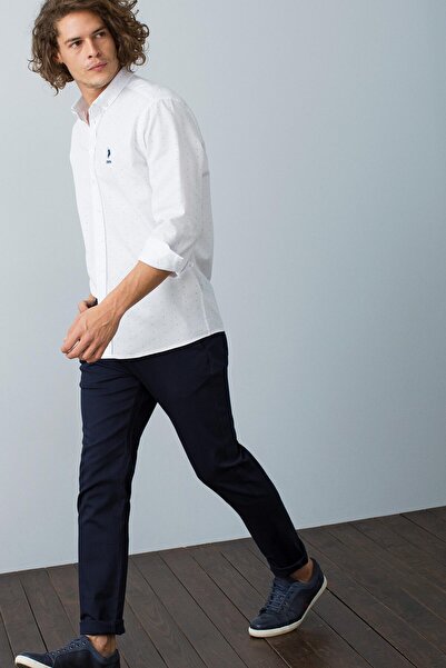 U.S. Polo Assn. Erkek Lacivert Kanvas Pantolon 50188923-VR033