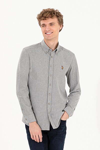 U.S. Polo Assn. Men's Mink Long Sleeve Basic Shirt