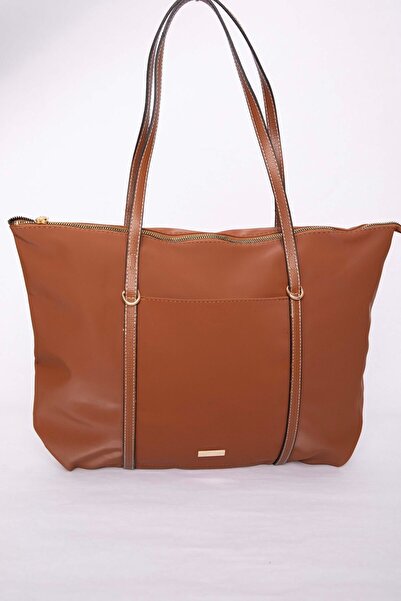 EBRUTESETTÜR Zipper Detailed Hand & Shoulder Bag Brown