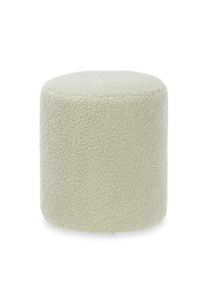 OEM Giftdecor cylindrical stool, boucle textile upholstery, 32x36x32cm, green