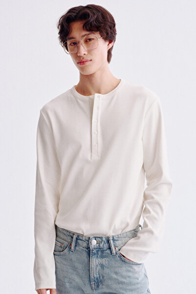 H&M Ribanalı Sıfır Yaka Üst Slim Fit