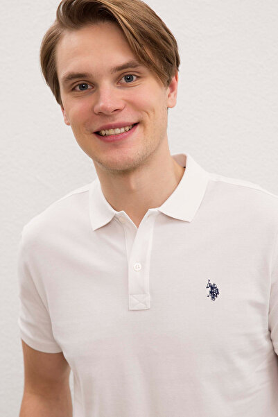 U.S. Polo Assn. Men's Ecru Basic Polo Neck T-Shirt 50217612-Vr019