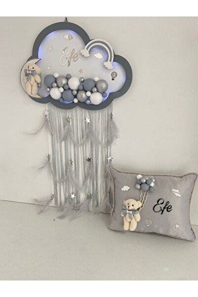 Orjinal Ledli Bulut Bebek Kapı Süsü Ve Takı Yastığı