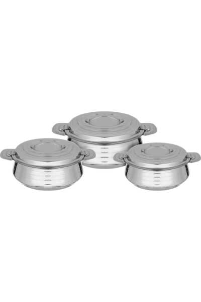 Generic Maxima Steel Case Set, 3 Pieces - Silver
