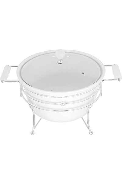 Generic سخان طعام بورسلين وهج الماسا، 10 بوصة - أبيض فضي