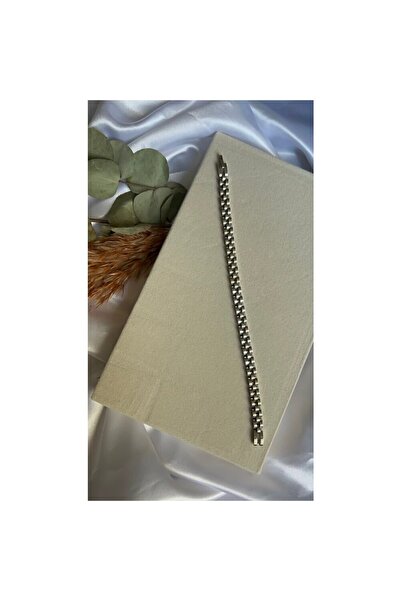 More Black سوار رجالي من الفولاذ المقاوم للصدأ بتصميم بسيط وأنيق مقاس 21 سم -...