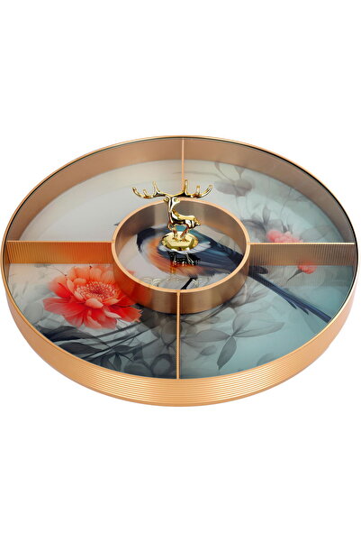 Generic طبق تقديم من البورسلين من معرض السيف، 31×31×4 سم، خماسي الأضلاع، غطاء...