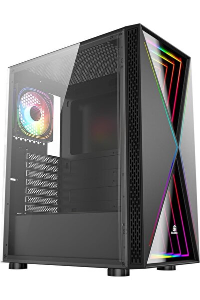 Generic علبة كمبيوتر GamerTek Vega Mid Tower ATX - لوحة أمامية بإضاءة RGB لا ...