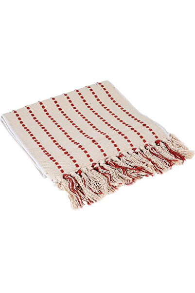 Generic Woven cotton fabric decorative tablecloth, 32×180 - beige red