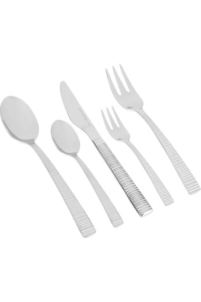 Generic Al Saif Gallery Balinese Steel Spoons Set, 30 Pieces, Plain - Silver