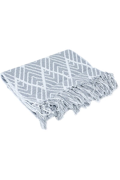 Generic Woven Cotton Fabric Decorative Tablecloth, 32x180 cm - Gray White