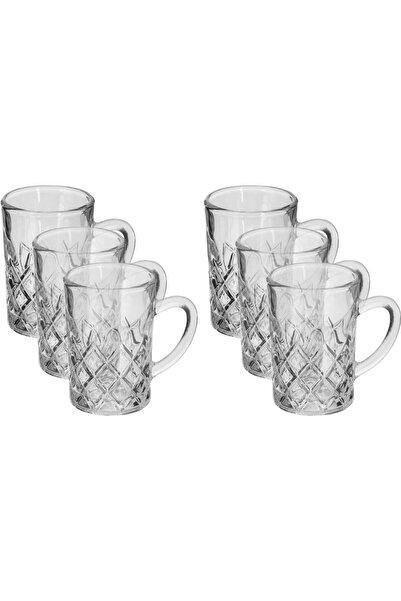 Generic Saif Gallery Bialat Max Glass Tea Set, 6 Pieces, Glass Handle - Trans...