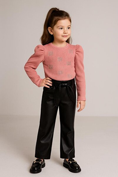 Trend Baby Kids Κοριτσίστικη μπλούζα σε χρώμα Yavruağzı (Συνοδεύεται από μαύρ...