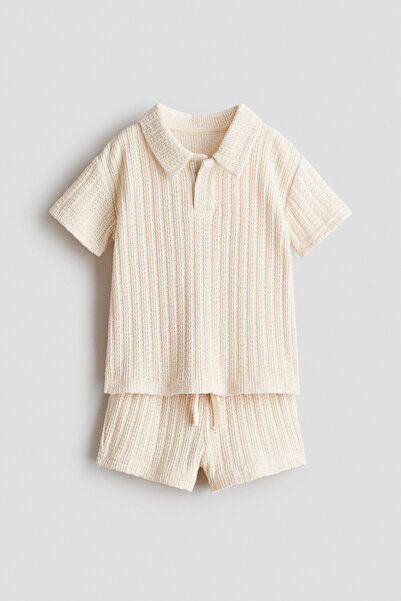 H&M 2 Parçalı Delik Desenli Triko Set