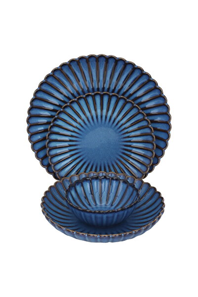 Generic Al Saif Gallery Porcelain Dinner Set, 24 Pieces - Blue