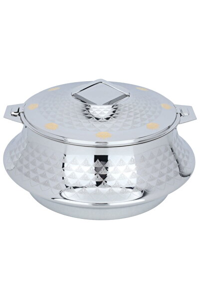 Generic Ashwaq Steel Al Saif Gallery Food Container, 7500 ml, Indian, Gold-Si...