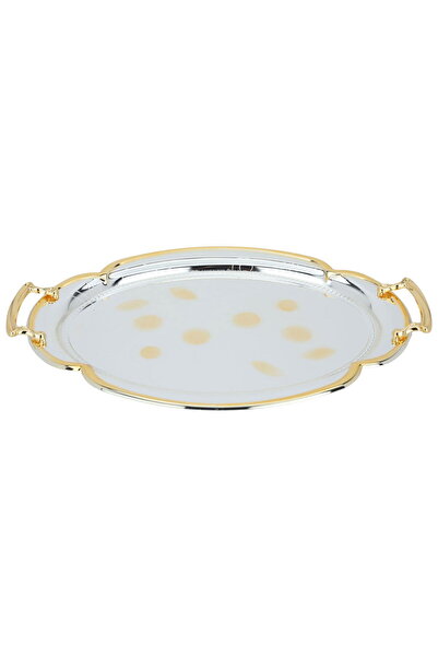 Generic Al Saif Gallery steel topper set, 3 pieces, oval - silver