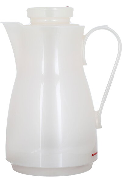 Generic ترمس روتبونت، سعة 1 لتر، وعاء داخلي زجاجي، غلاف خارجي بلاستيكي - أبيض