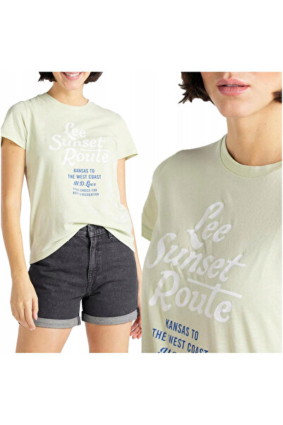 Lee Tricou Dama, Lee, Graphic Tee, Regular Fit, Maneci Scurti, Bumbac, Marime...