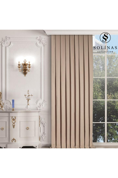 Solinas Collection Diamond Vizon 1X3 Dense Pleated Background Curtain – Singl...