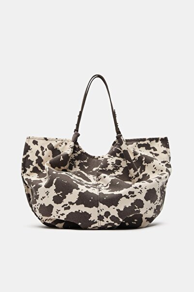 Pull & Bear İnek desenli tote çanta