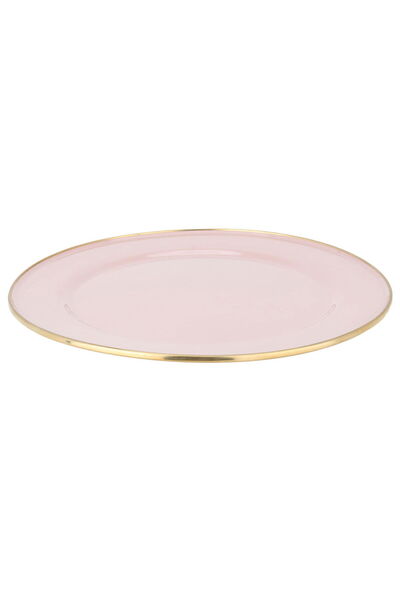 Generic طبق تقديم فولاذي من السيف جاليري، 30 سم، دائري - وردي فاتح