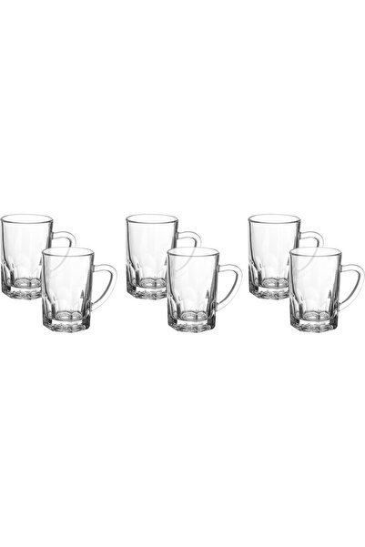 Generic طقم أكواب شاي زجاجي من السيف بلس، 109 مل، 6 قطع - شفاف