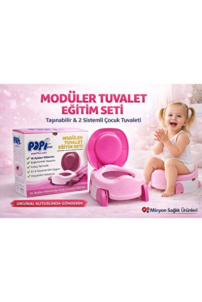 Minion Kız Çocuğu Tuvalet Eğitim Seti Taşıma Çantalı