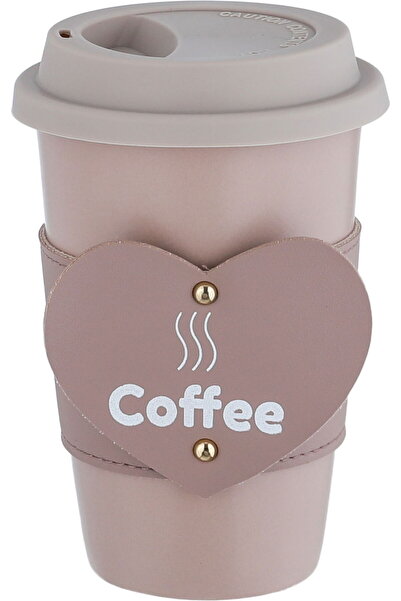 Generic كوب ترمس من البورسلين من معرض السيف، 380 مل - وردي