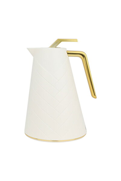 Generic ترمس غلوري، سعة 500 مل، وعاء داخلي زجاجي، غلاف خارجي بلاستيكي - بيج