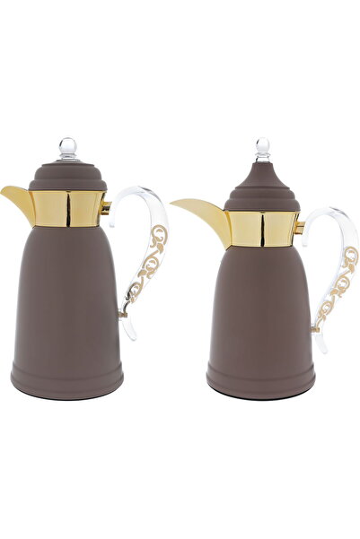 Generic Al Saif Gallery Qamar thermos set, 1 liter, thermal glass inner conta...