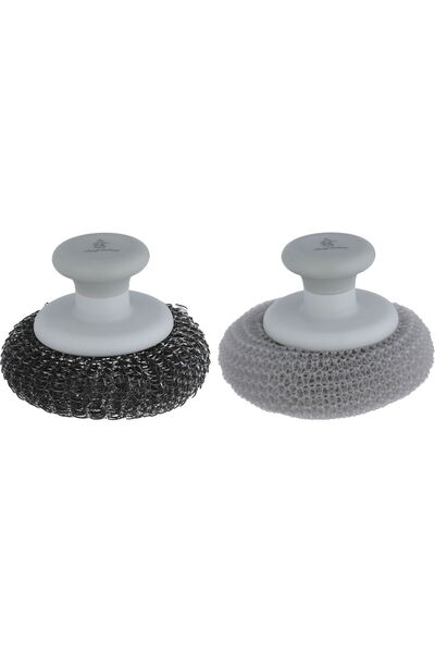 Generic فرشاة غسيل أطباق بلاستيكية من معرض السيف، قطعتان - رمادي