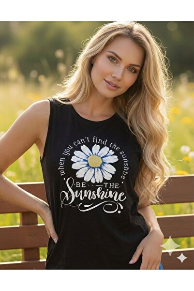 BW Bravely Wear Be the Sunshine Printed Women's Off-Shoulder Tank Top T-Shirt