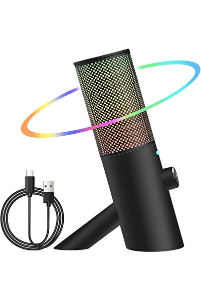 Generic RGB USB Condenser Microphone for Gaming, Streaming, Podcast, Recordin...