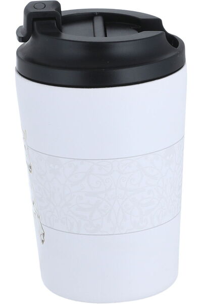 Generic Al Saif Gallery Steel Horse Print Thermos Mug, 360 ml, 12 oz - White