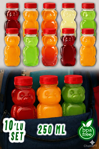 Ezupack AYICIK PET ŞİŞE Okul Piknik Meyve Suyu Smoothie Detoks Ginger Şeffaf ...