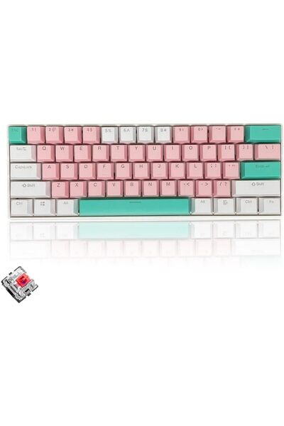 Generic لوحة مفاتيح ألعاب RGB صغيرة الحجم (60%)، بأسلاك، مقاومة للماء، مزودة ...