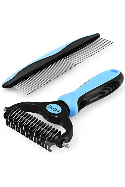 HUGG Βούρτσα HUGG® 2 σε 1 για σκύλους και γάτες με μεταλλική χτένα, σετ κατά ...